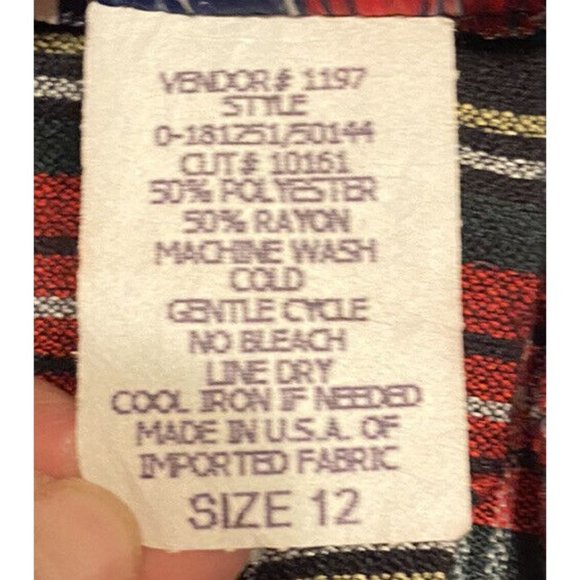 Vtg Pleated Skirt sz 12 Bedford Fair High Waist Herringbone A-Line USA Made - Picture 7 of 7